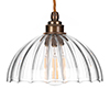 Emelia Fluted Pendant Light (ES) Antiqued Brass