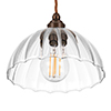 Emelia Fluted Pendant Light (ES) Antiqued Brass