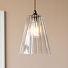 Evesham Fluted Pendant Light in Antiqued Brass