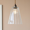 Evesham Fluted Pendant Light (ES) Antiqued Brass