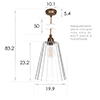 Evesham Fluted Pendant Light (ES) Antiqued Brass