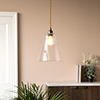 Evesham Fine Fluted Pendant Light (ES) Antiqued Brass