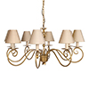 Scrolled Pendant Light in Old Gold