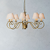 Scrolled Pendant Light in Old Gold