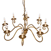 Scrolled Pendant Light in Old Gold