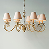 Scrolled Pendant Light in Old Gold