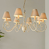 Scrolled Pendant Light in Old Ivory