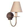 Single Shell Wall Light in Antiqued Brass