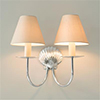 Double Shell Wall Light in Nickel Plate