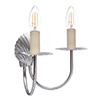 Double Shell Wall Light in Nickel Plate