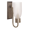 Single Morston Wall Light, Frosted Glass, in Antiqued Brass
