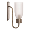 Single Morston Wall Light, Frosted Glass, in Antiqued Brass