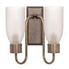 Double Morston Wall Light, Frosted Glass, in Antiqued Brass