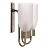 Double Morston Wall Light, Frosted Glass, in Antiqued Brass