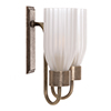 Morston Double Fluted Wall Light, Frosted Glass, in Antiqued Brass