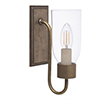 Single Morston Light, Antiqued Brass, Clear Glass