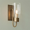 Single Morston Light, Antiqued Brass, Clear Glass