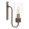 Single Morston Light, Antiqued Brass, Clear Glass