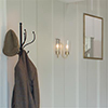 Double Morston Light, Antiqued Brass, Clear Glass