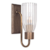 Single Morston Light, Antiqued Brass, Fluted Glass