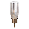 Single Morston Light, Antiqued Brass, Fluted Glass