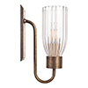 Single Morston Light, Antiqued Brass, Fluted Glass