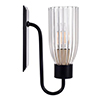 Single Morston Light in Matt Black, Fluted Glass