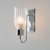 Single Morston Light in Nickel Plate, Fluted Glass
