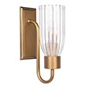 Single Morston Light in Old Gold, Fluted Glass