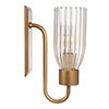 Single Morston Light in Old Gold, Fluted Glass