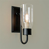 Single Morston Light in Matt Black, Clear Glass