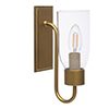 Single Morston Light in Old Gold, Clear Glass