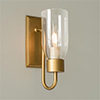 Single Morston Light in Old Gold, Clear Glass