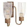 Double Morston Light, Antiqued Brass, Fluted Glass