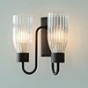 Double Morston Light in Beeswax, Fluted Glass