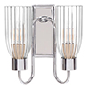 Double Morston Light in Nickel Plate, Fluted Glass