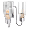 Double Morston Light in Nickel Plate, Fluted Glass
