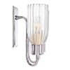 Double Morston Light in Nickel Plate, Fluted Glass