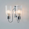 Double Morston Light in Nickel Plate, Fluted Glass