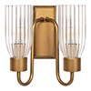 Double Morston Light in Old Gold, Fluted Glass