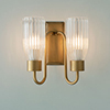 Double Morston Light in Old Gold, Fluted Glass