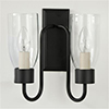 Double Morston Light in Matt Black, Clear Glass