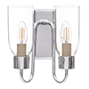 Double Morston Light in Nickel Plate, Clear Glass