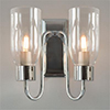 Double Morston Light in Nickel Plate, Clear Glass