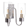 Double Morston Light in Nickel Plate, Clear Glass