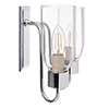 Double Morston Light in Nickel Plate, Clear Glass