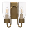 Double Morston Light in Old Gold, Clear Glass