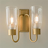 Double Morston Light in Old Gold, Clear Glass