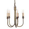 Carlisle Five Arm Pendant Light in Antiqued Brass