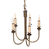 Carlisle Five Arm Pendant Light in Antiqued Brass